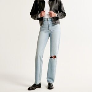 Abercrombie & Fitch Light Blue 90s Straight Ultra High-Rise Jeans